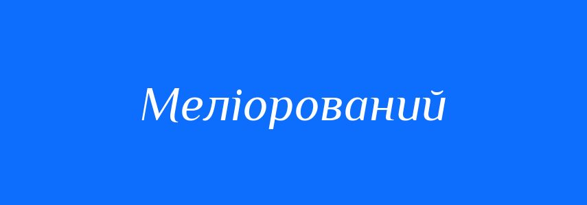 Пароніми до слова Меліорований